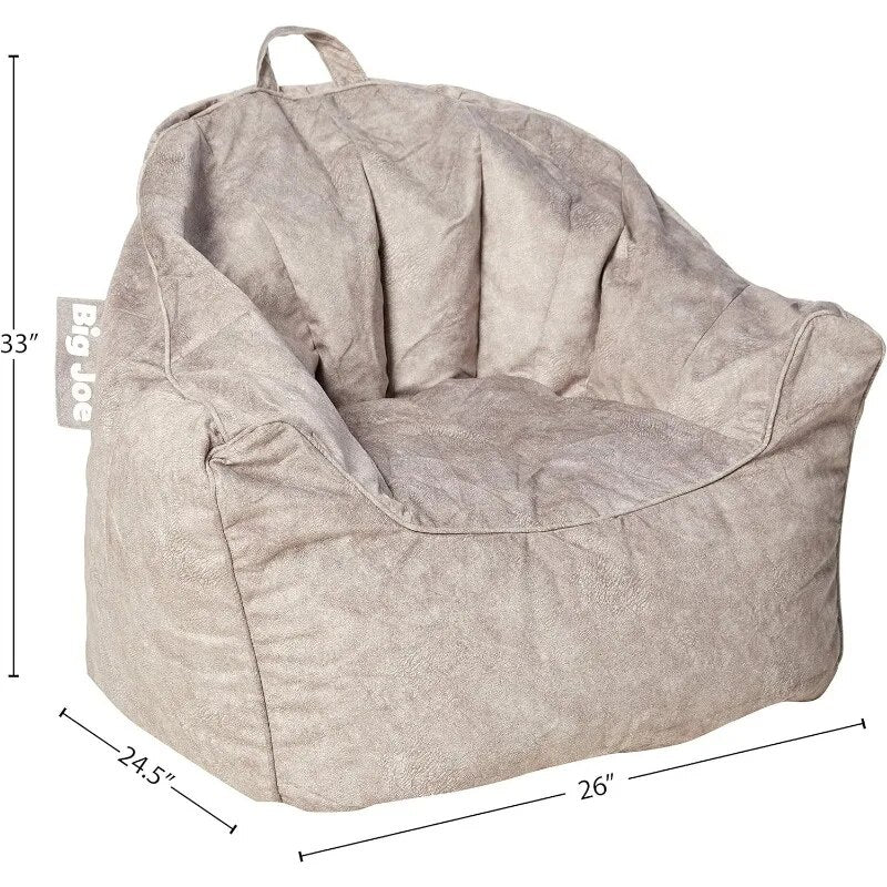 Big Joe Hug Bean Bag Chair, Gray Hyde, Faux Polyester Blend, 3 feet  bean bag sofa  tatami chair  giant bean bag ShopOnlyDeal