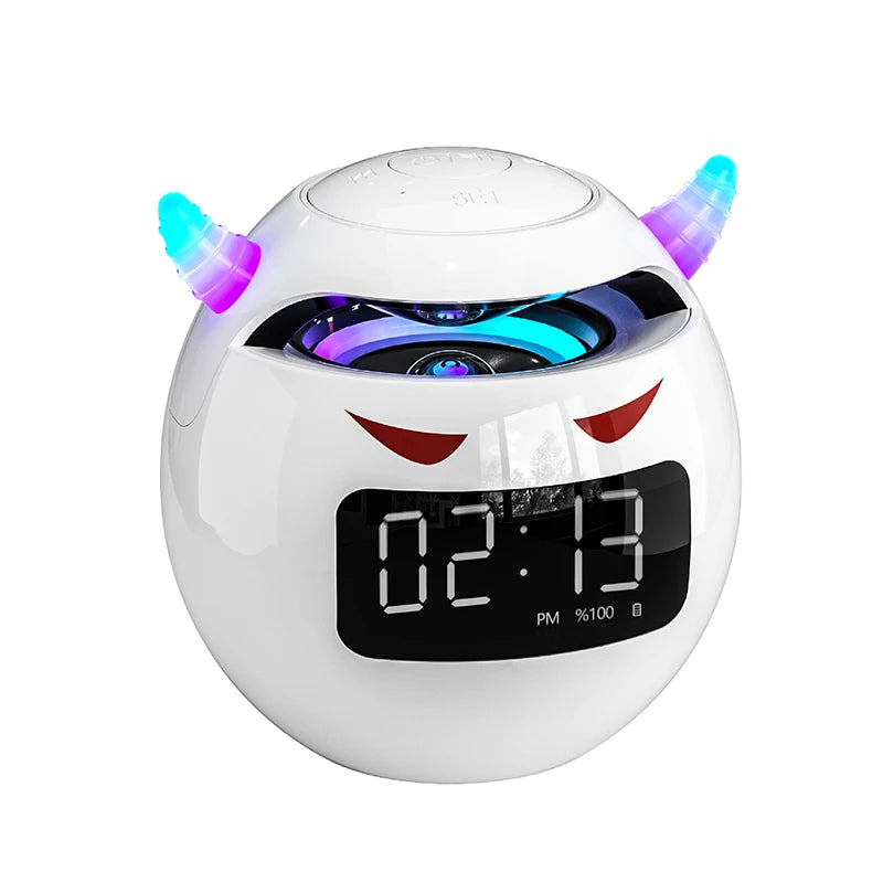 Bluetooth Speaker with LED Digital Alarm Clock: Wireless Ball Shape Music Player & Mini Speaker Alarm Clock ShopOnlyDeal