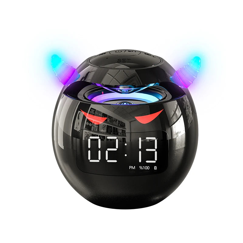 Bluetooth Speaker with LED Digital Alarm Clock: Wireless Ball Shape Music Player & Mini Speaker Alarm Clock ShopOnlyDeal