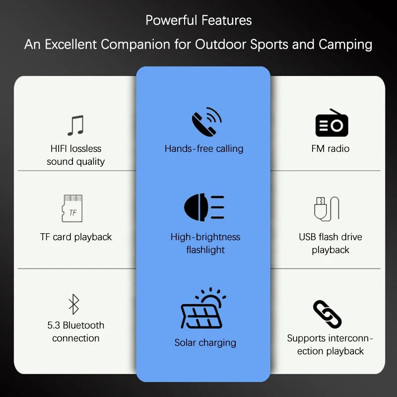 Bluetooth Speaker Flashlight Solar Player: Your Ultimate Outdoor Entertainment Companion ShopOnlyDeal