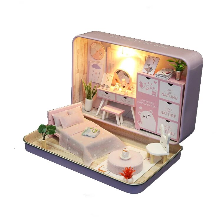 Box Theater Mini Doll House Prefabricated Miniature Diy Dollhouse Kit Furniture Case Toys For Children Birthday Gifts ShopOnlyDeal