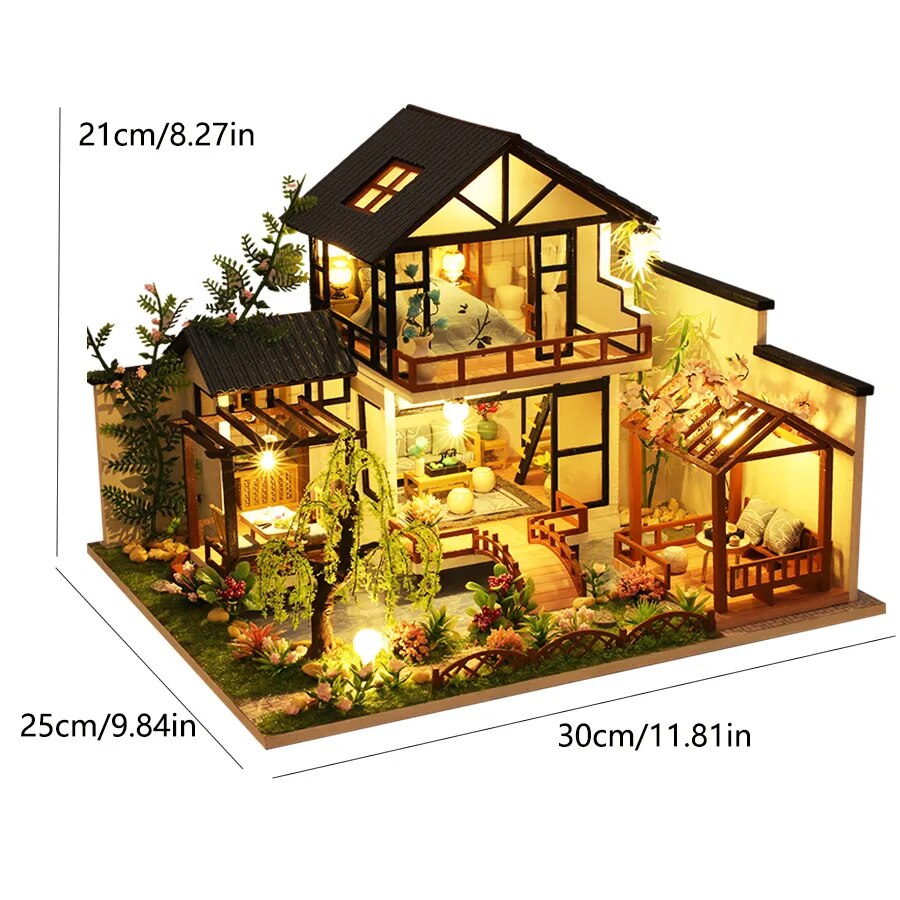 Building Model Doll House 3D Puzzle Mini DIY Kit Production and Assembly of Room Toys, Home Bedroom Decoration with Furniture, W ShopOnlyDeal