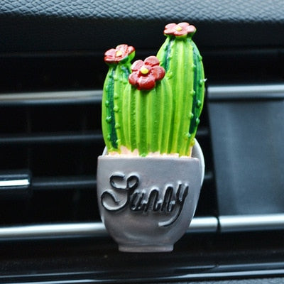Car Air Freshener Cactus Plants Perfume Vent Clip Outlet Air Conditioning Fragrance Clip Cute Creative Ornaments ShopOnlyDeal