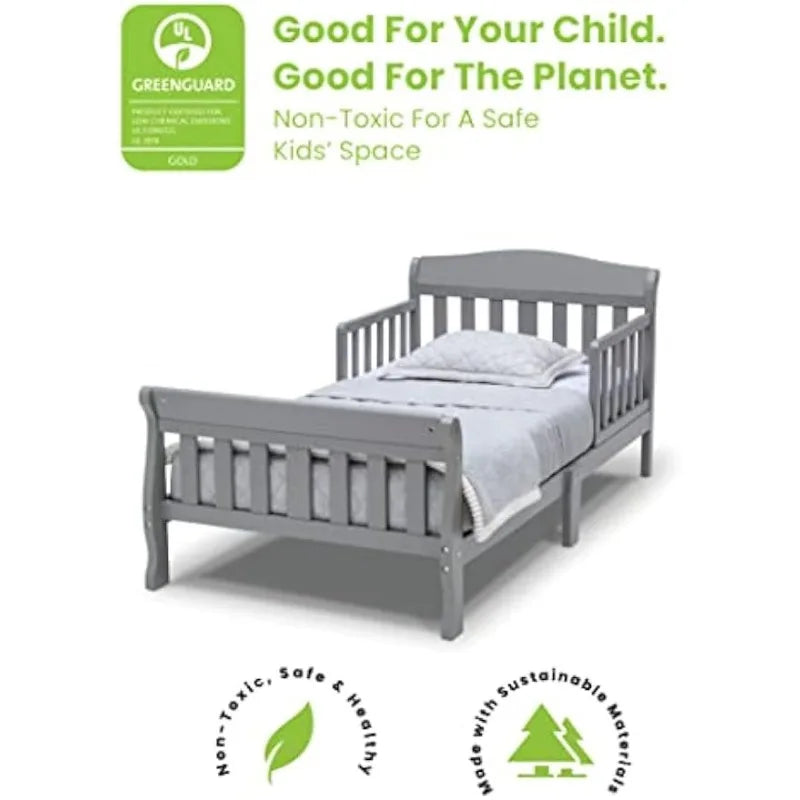 Children's Bedroom Frame Canton Toddler Bed, Greenguard Gold Certified, Grey, Kids Bed ShopOnlyDeal