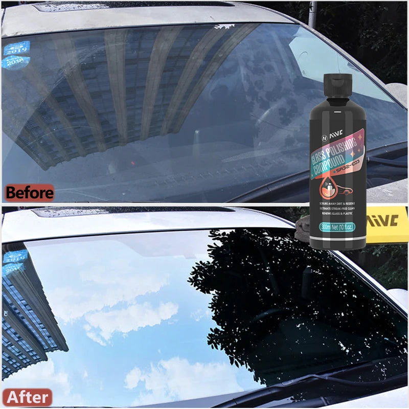 Car Glass Oil Film Remover Paste AIVC Glass Grease Water Stain Cleaner Windshield Polisher Clear Vision Car Detailing Household ShopOnlyDeal