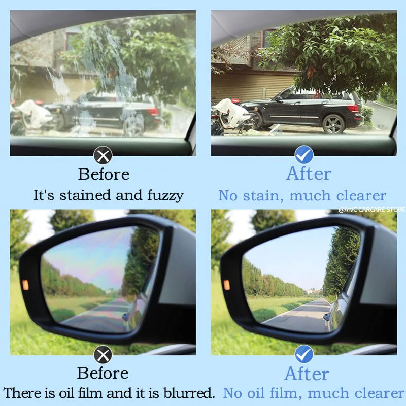 Car Glass Oil Film Remover Paste AIVC Glass Grease Water Stain Cleaner Windshield Polisher Clear Vision Car Detailing Household ShopOnlyDeal