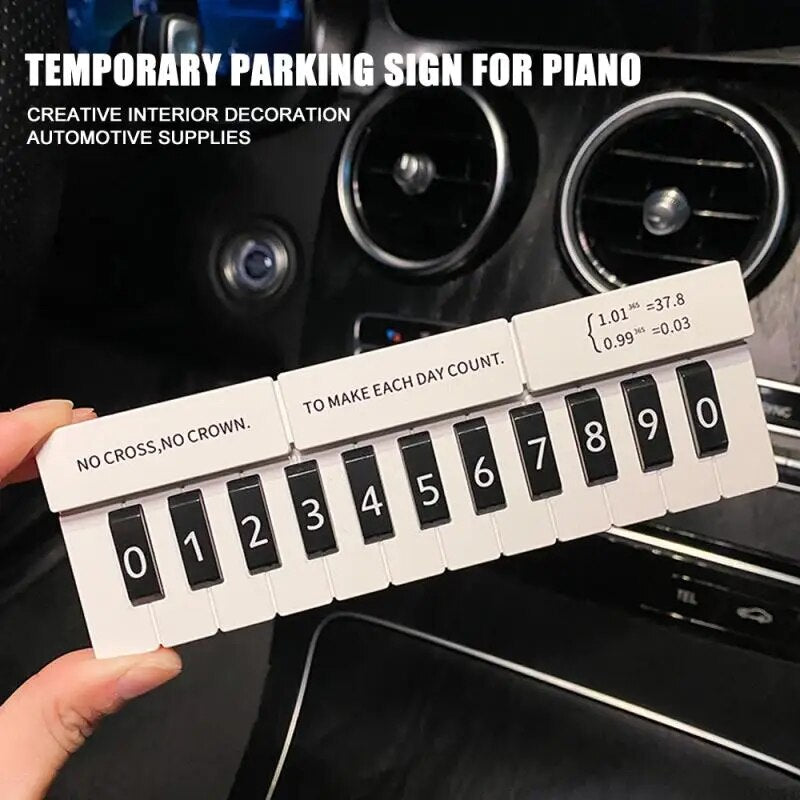 Temporary Parking Card Car Piano  Noctilucent Elegant Air Purification License StopSign Parking Telephone Number Plate Car Supply ShopOnlyDeal