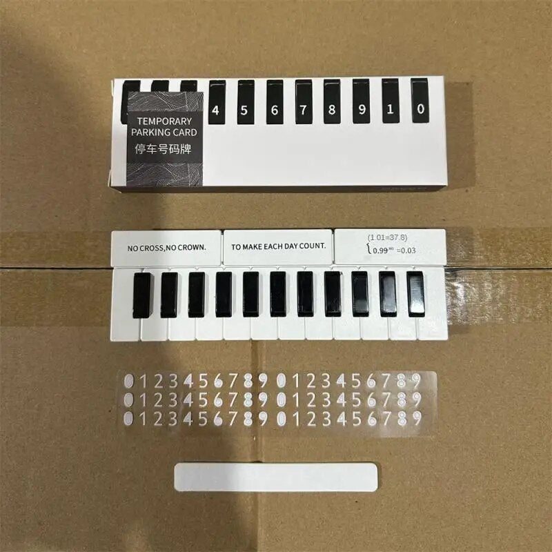 Temporary Parking Card Car Piano  Noctilucent Elegant Air Purification License StopSign Parking Telephone Number Plate Car Supply ShopOnlyDeal