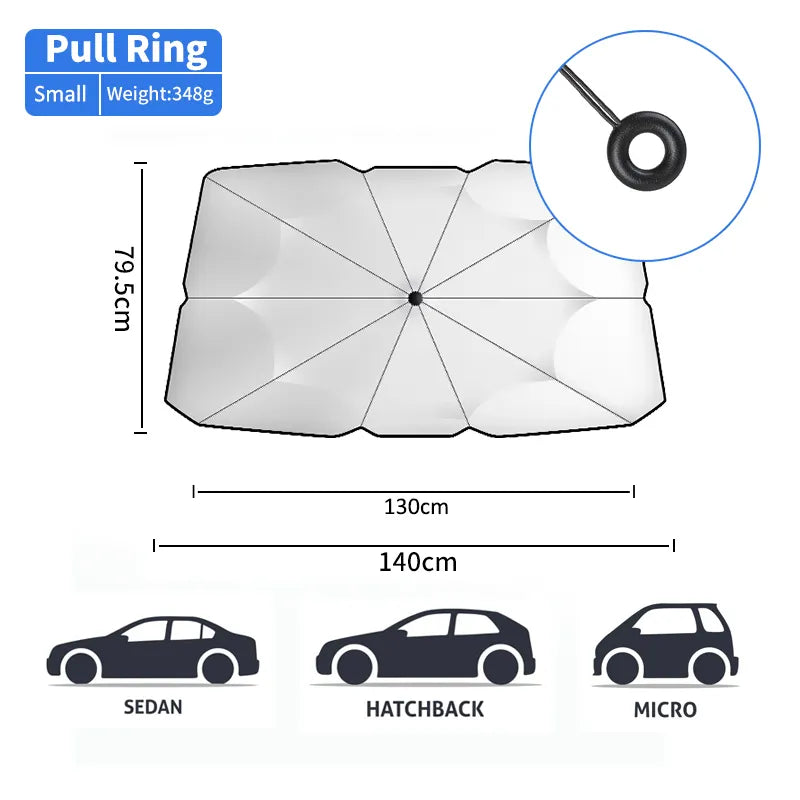 Car Sunshade Windshield Umbrella Front Sun Shade Parasol Foldable Summer Protection Car Seat Heat Insulation Car Accessories Karcle Car-Care Store