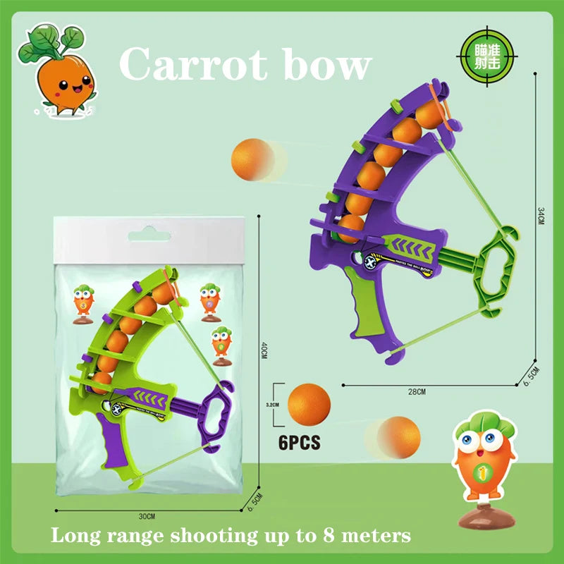 Carrot Sticky Ball Bow Target Dartboard Educational Toy Kids Slingshot Play Arrow Toy Set Children Outdoor Game Toys ShopOnlyDeal