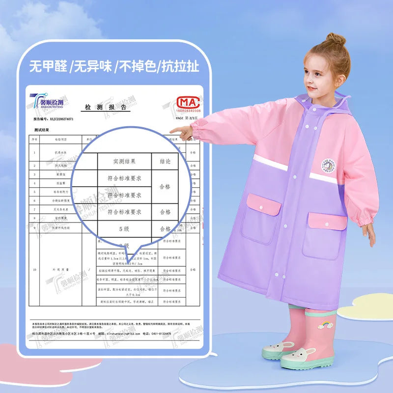 Cartoon Children's Raincoat Kindergarten Children with Schoolbag Position Collapsible Full Body Waterproof Children's Poncho New ShopOnlyDeal