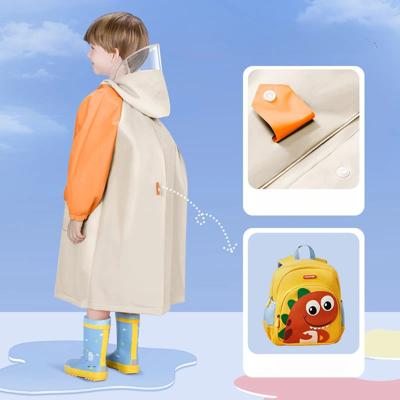 Cartoon Children's Raincoat Kindergarten Children with Schoolbag Position Collapsible Full Body Waterproof Children's Poncho New ShopOnlyDeal