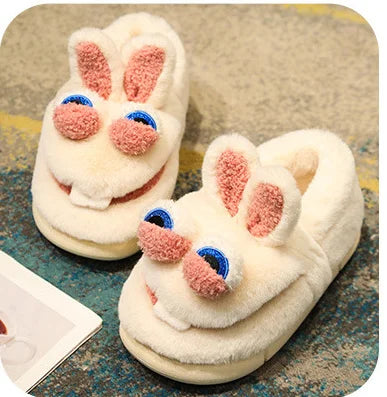 Cartoon Cute Bucktooth Rabbit Cotton Shoes Thickened Thermal Package in Winter Root Lovers Funny Slippers Men and Women ShopOnlyDeal