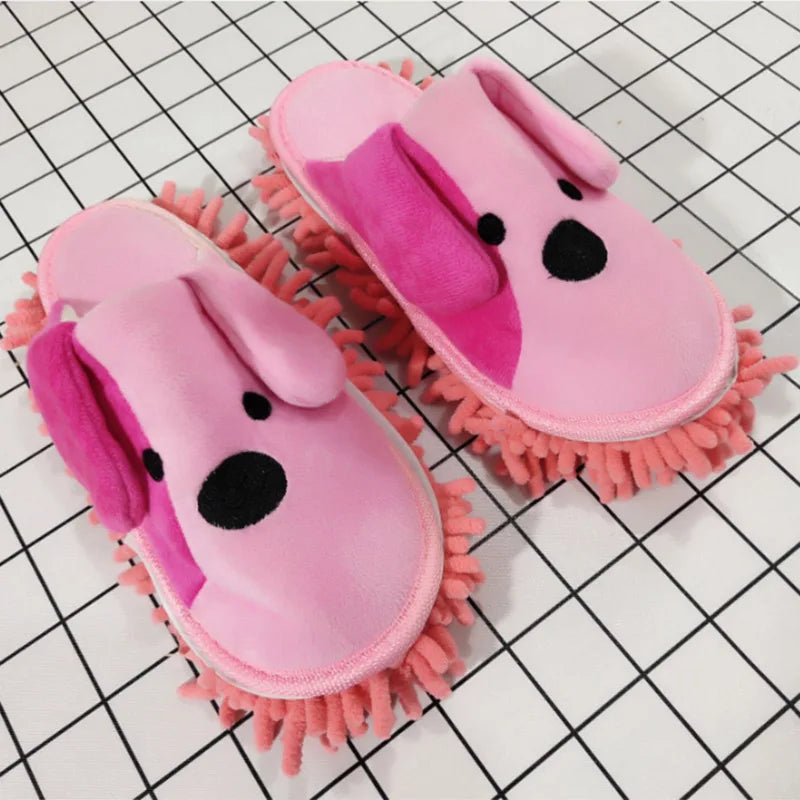 Cartoon Dog Lazy Mop Slippers Unisex Microfiber Cleaning Floor Dusting Slippers Detachable Mopping Shoes Household Tools New P & GG Warm H-ome Store