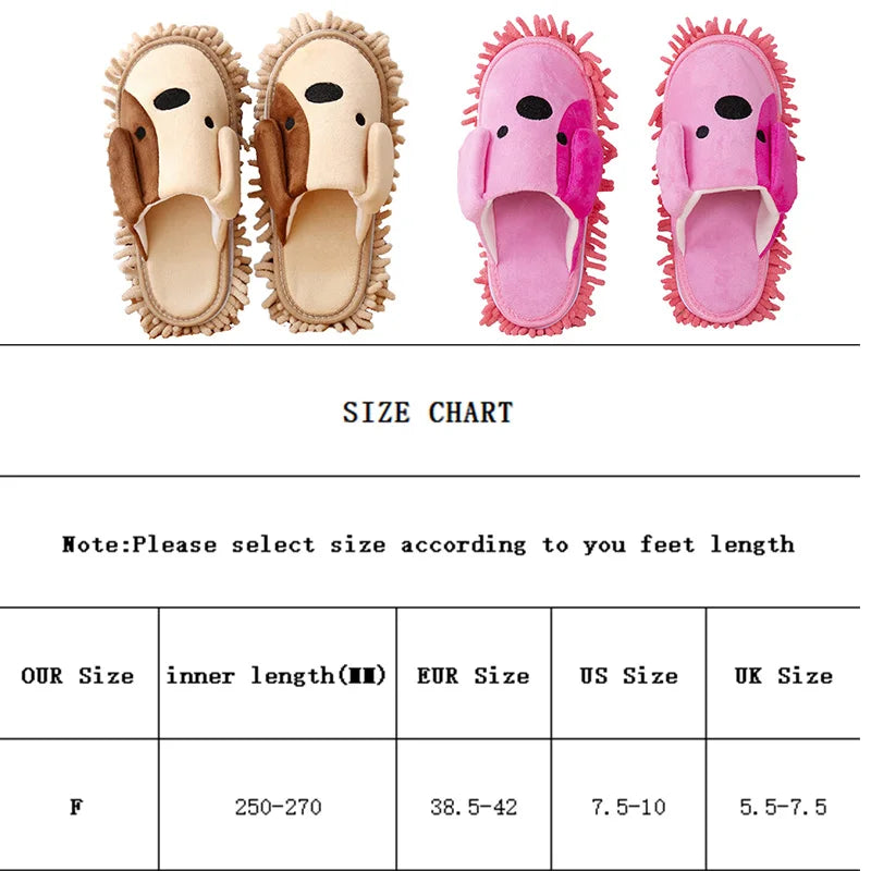 Cartoon Dog Lazy Mop Slippers Unisex Microfiber Cleaning Floor Dusting Slippers Detachable Mopping Shoes Household Tools New P & GG Warm H-ome Store