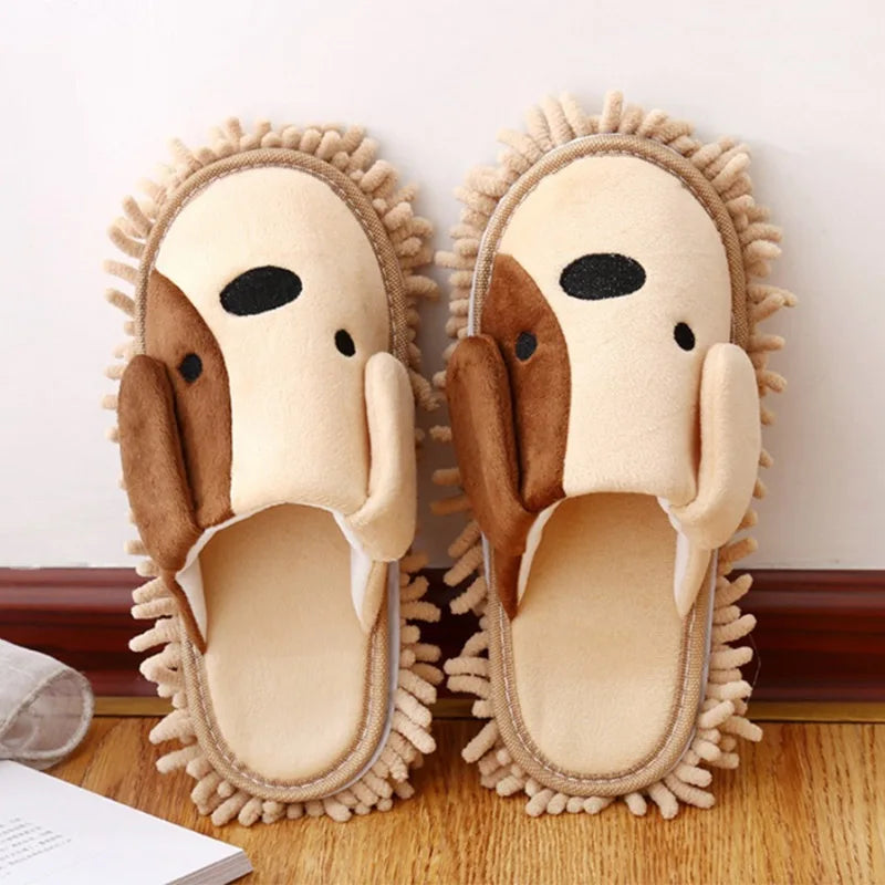 Cartoon Dog Lazy Mop Slippers Unisex Microfiber Cleaning Floor Dusting Slippers Detachable Mopping Shoes Household Tools New P & GG Warm H-ome Store