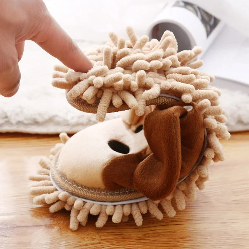 Cartoon Dog Lazy Mop Slippers Unisex Microfiber Cleaning Floor Dusting Slippers Detachable Mopping Shoes Household Tools New P & GG Warm H-ome Store