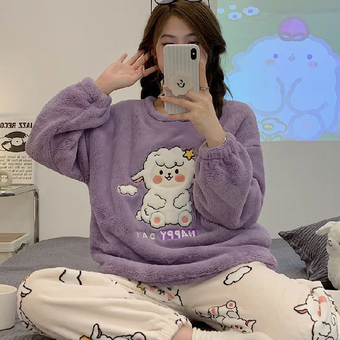 Cartoon Onesie Pajamas Funny Fleece Pyjama Flannel Anime Onesie Adults Animal Pajamas Set Women Men Warm Winter Bear Sleepwear Cosplay Halloween ShopOnlyDeal