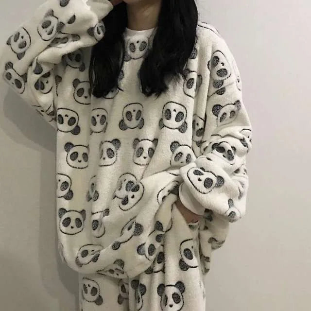 Cartoon Onesie Pajamas Funny Fleece Pyjama Flannel Anime Onesie Adults Animal Pajamas Set Women Men Warm Winter Bear Sleepwear Cosplay Halloween ShopOnlyDeal