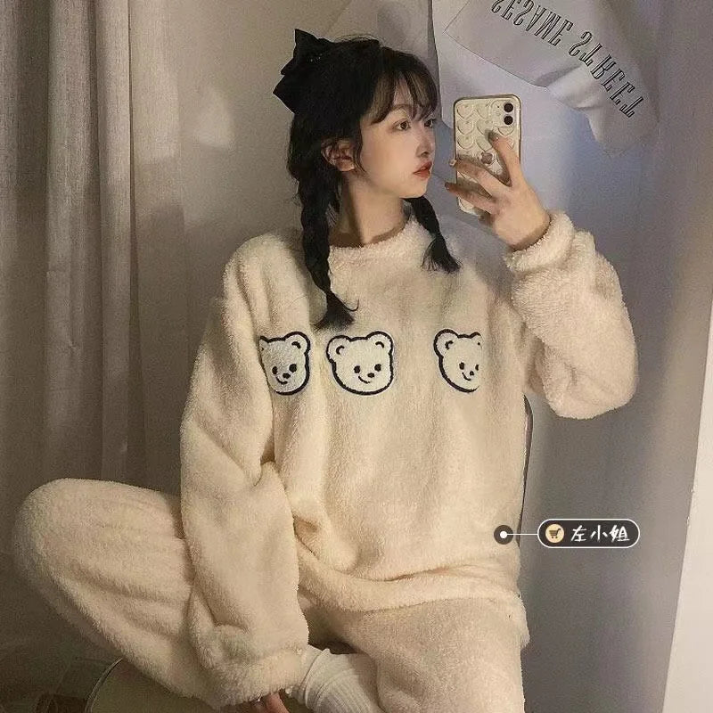 Cartoon Onesie Pajamas Funny Fleece Pyjama Flannel Anime Onesie Adults Animal Pajamas Set Women Men Warm Winter Bear Sleepwear Cosplay Halloween ShopOnlyDeal