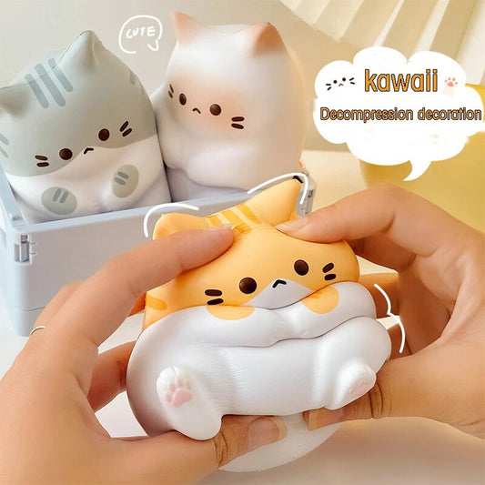 Kawaii Stress Relief Cat Slow Rebound Decompression Toy Compression Stress Ball Adornment for Cute Room Gift Girls Fun soft  PU toys ShopOnlyDeal