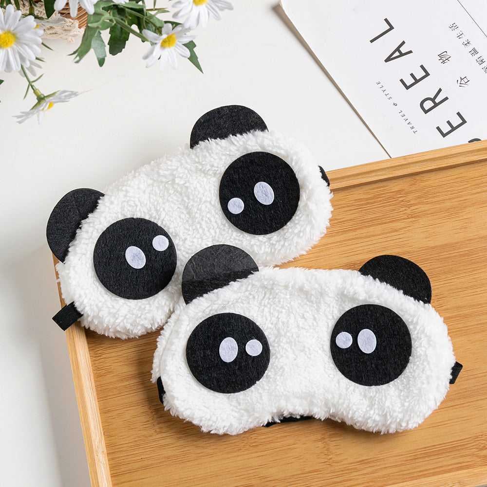 Panda Sleep  Mask Cartoon Plush Fabric Shade EyeSoft Eye Patches Sleeping Mask Independent Packaging Uptrends