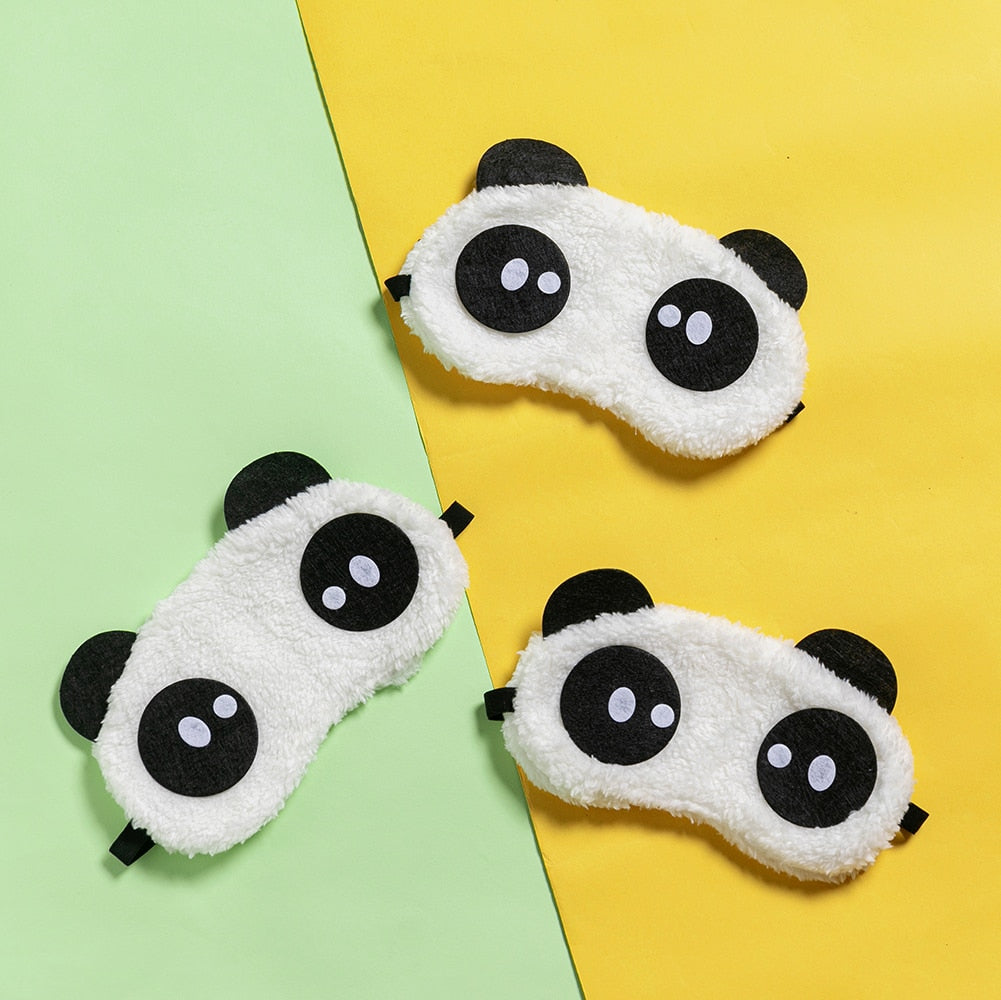 Panda Sleep  Mask Cartoon Plush Fabric Shade EyeSoft Eye Patches Sleeping Mask Independent Packaging Uptrends