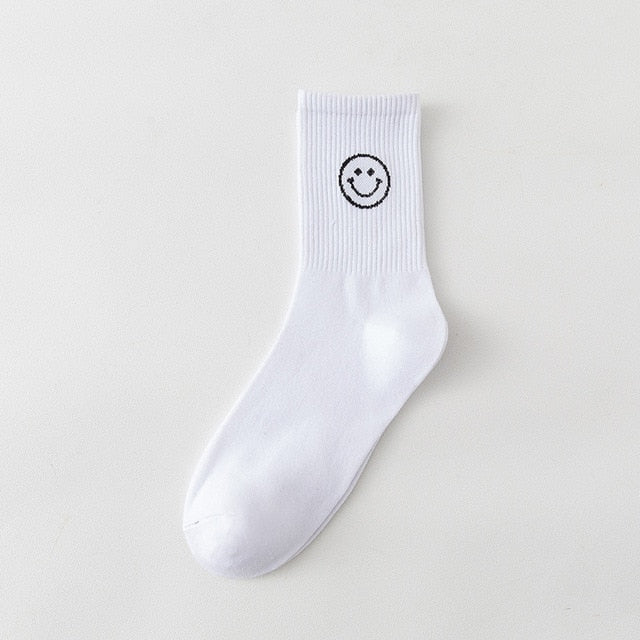 Smiley Face Socks Smiley Face Funny Women Kawaii Cute Happy Streetwear Cotton Woman Sock Femme Cool Trendy Cartoon ShopOnlyDeal