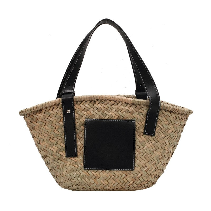 Casual Rattan Large Capacity Tote 2023 - Designer Wicker Woven Women Handbags for Summer Beach - Bali Straw Bag, Lady Travel Companion, Big Basket Purse with Style ShopOnlyDeal