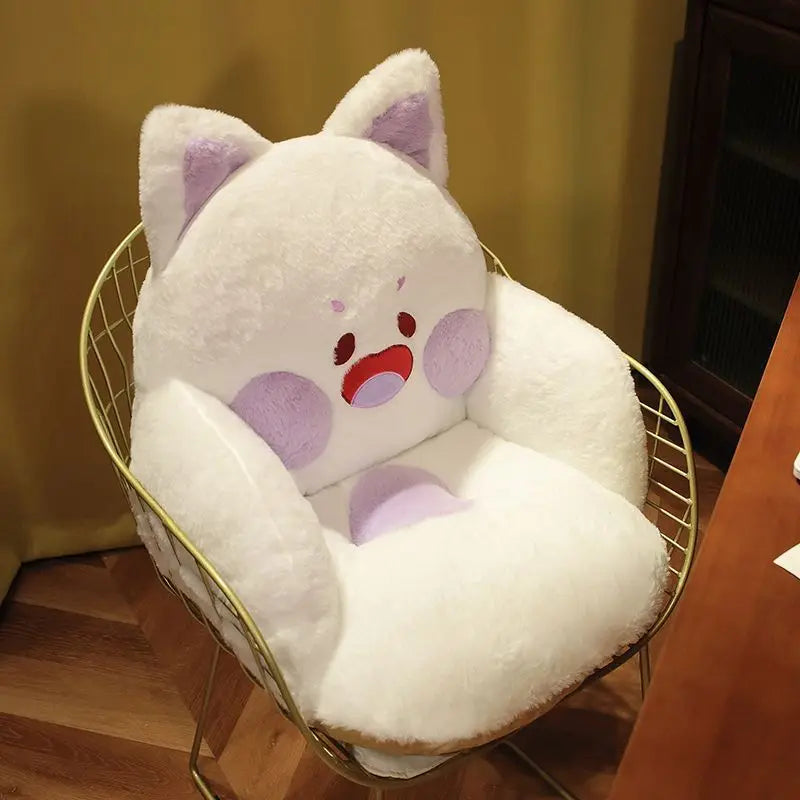 Kawaii Cat Cushion Pillow,Comfy Kawaii Chair Cushion,Necessary For Office And Bedroom,Single Seat Back,Home Decor Plush Seat Pads. ShopOnlyDeal