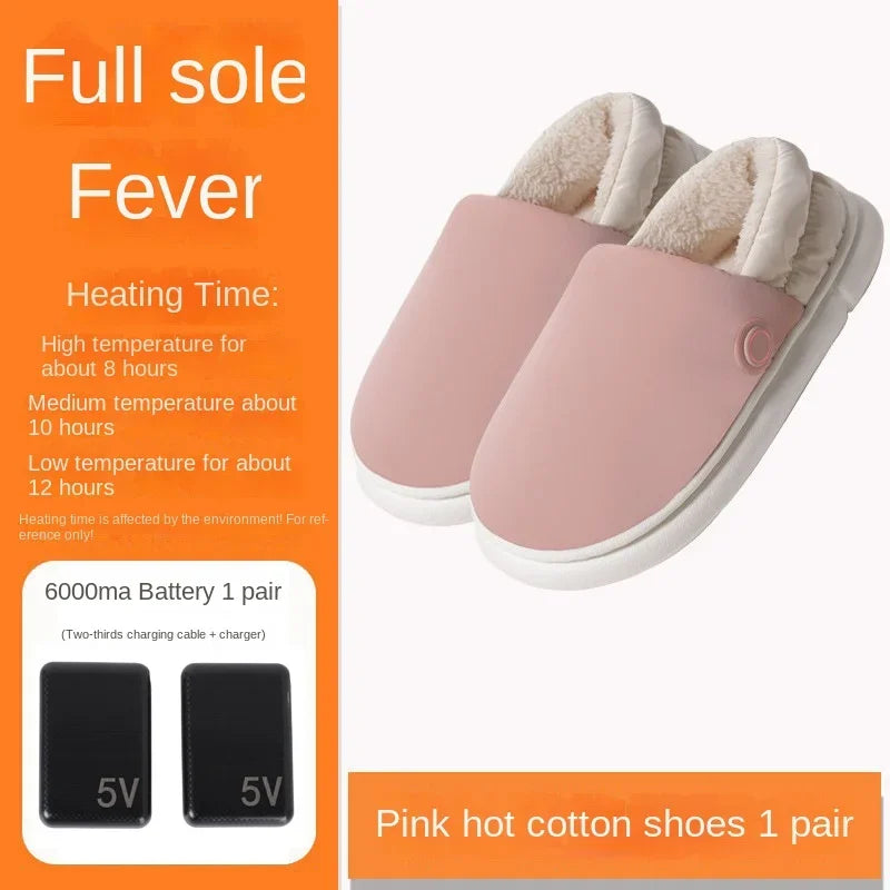 Heated Charging Usb Cotton Heating Slippers Smart Home Heating Shoes Usb Charging Heating Shoes Winterproof Warm Home Shoes Women ShopOnlyDeal