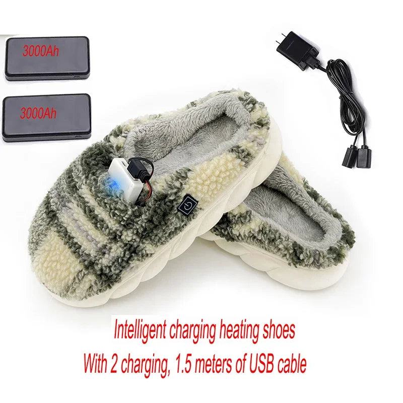 Heated Charging Usb Cotton Heating Slippers Smart Home Heating Shoes Usb Charging Heating Shoes Winterproof Warm Home Shoes Women ShopOnlyDeal