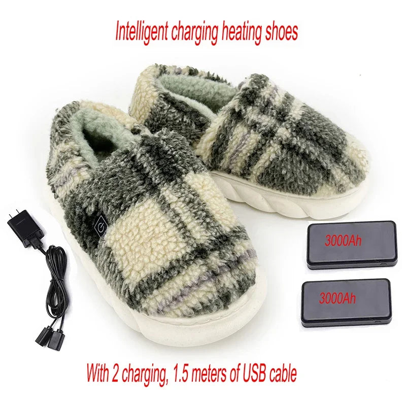 Heated Charging Usb Cotton Heating Slippers Smart Home Heating Shoes Usb Charging Heating Shoes Winterproof Warm Home Shoes Women ShopOnlyDeal