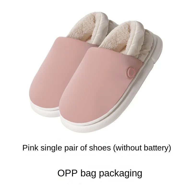 Heated Charging Usb Cotton Heating Slippers Smart Home Heating Shoes Usb Charging Heating Shoes Winterproof Warm Home Shoes Women ShopOnlyDeal