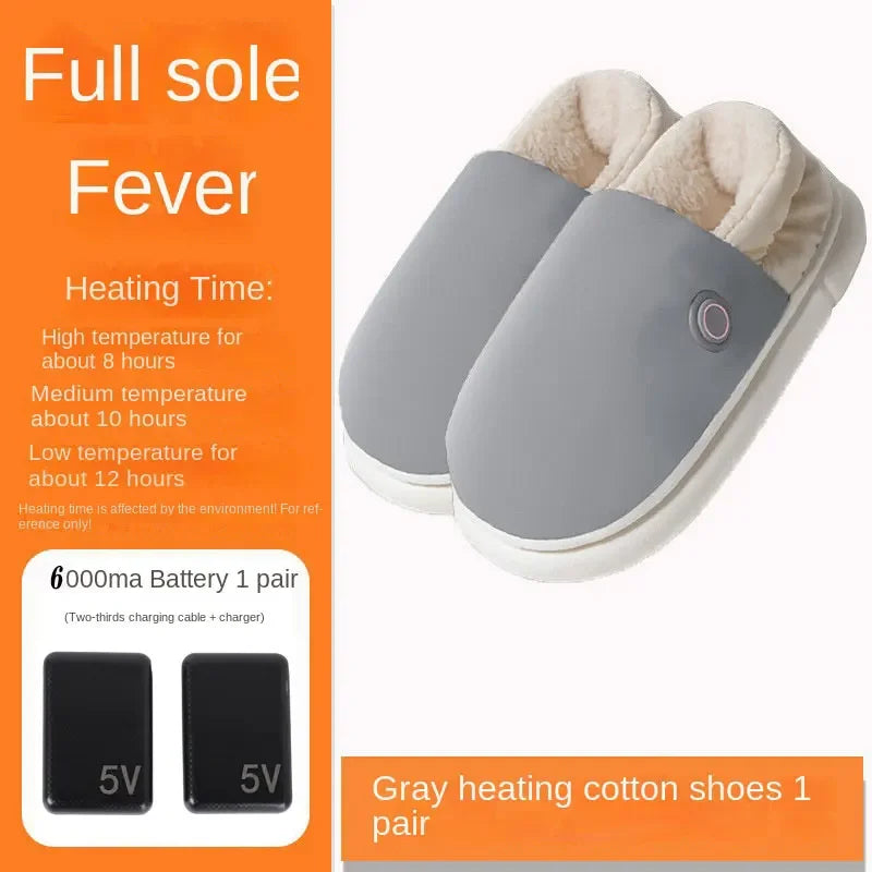 Heated Charging Usb Cotton Heating Slippers Smart Home Heating Shoes Usb Charging Heating Shoes Winterproof Warm Home Shoes Women ShopOnlyDeal