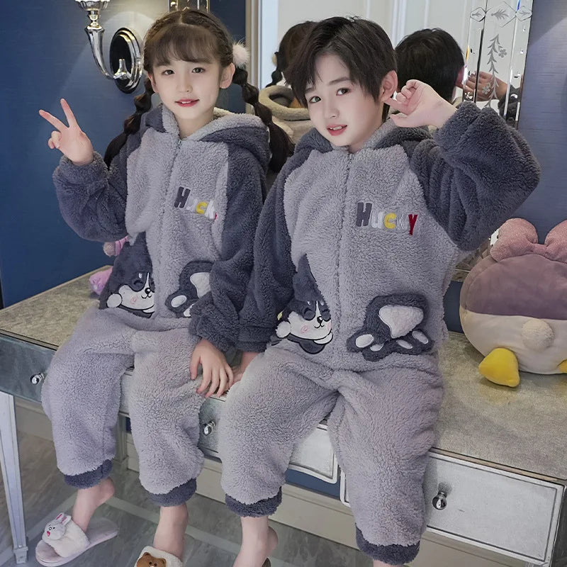 Kawaii Children Pyjamas Dinosaur Pajamas Animal Costume Anime Cosplay Clothes for Kids Boy Winter Warm Onesies Hooded Girls Loungewear ShopOnlyDeal