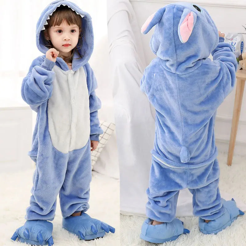 Kawaii Children Pyjamas Dinosaur Pajamas Animal Costume Anime Cosplay Clothes for Kids Boy Winter Warm Onesies Hooded Girls Loungewear ShopOnlyDeal