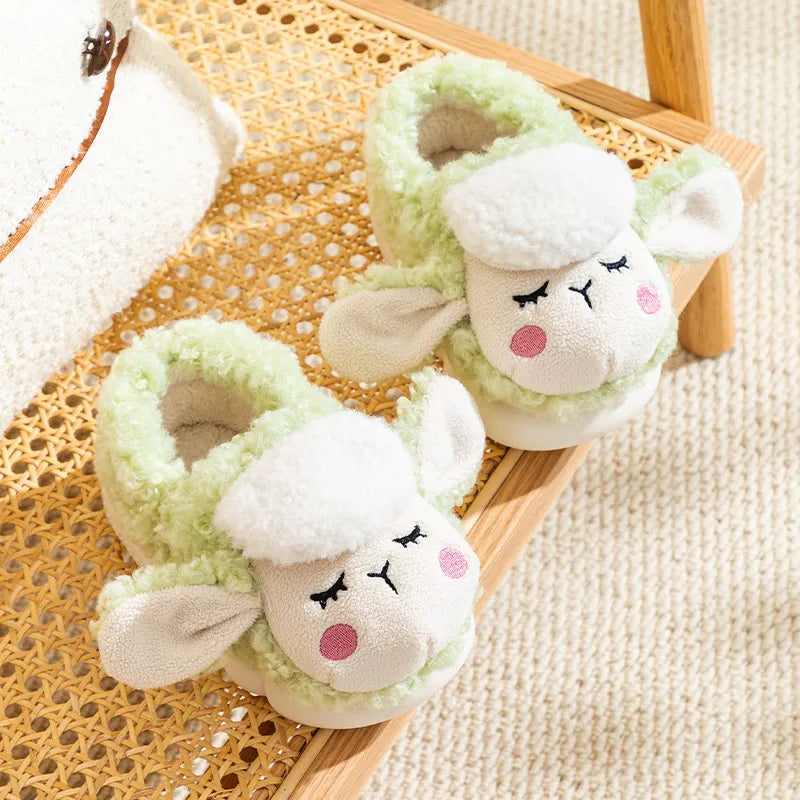 Children’s Baby Warm Cotton Shoes Winter Boys and Girls Cartoon Sheep Non slip Comfortable Soft Sole Plush Indoor Miaoyoutong ShopOnlyDeal