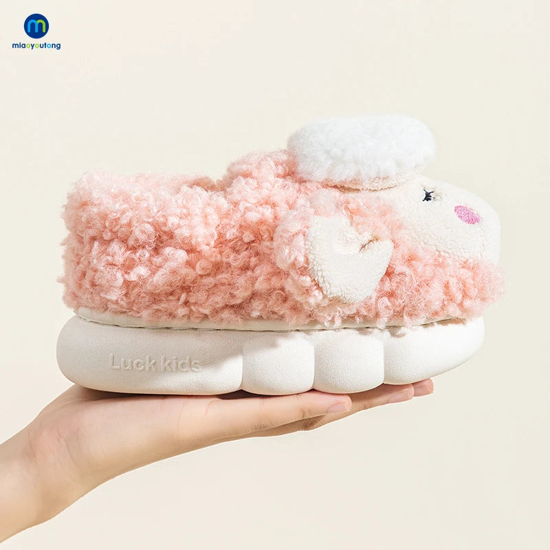 Children’s Baby Warm Cotton Shoes Winter Boys and Girls Cartoon Sheep Non slip Comfortable Soft Sole Plush Indoor Miaoyoutong ShopOnlyDeal