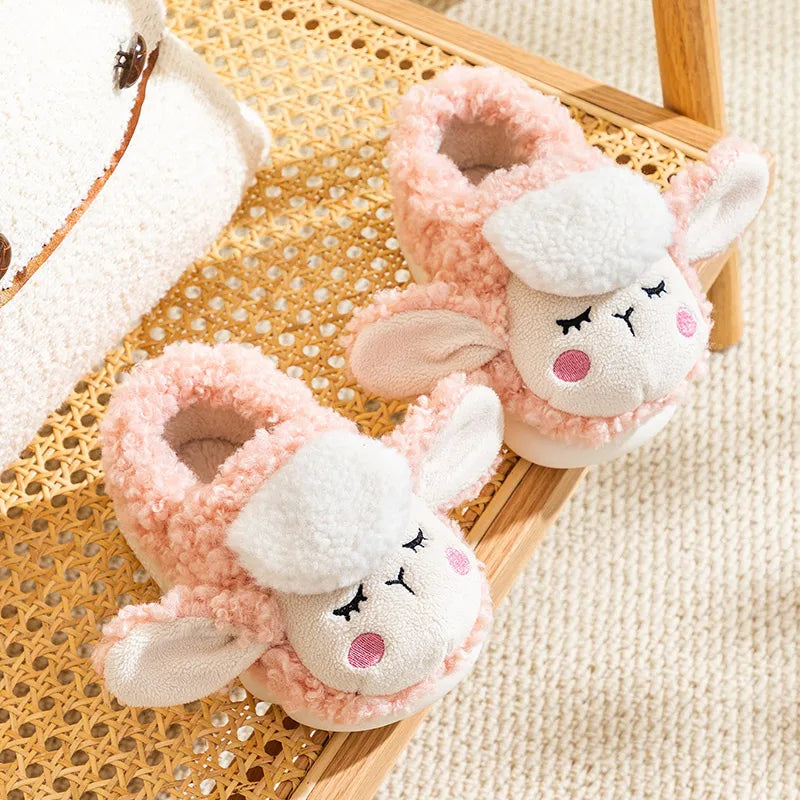 Children’s Baby Warm Cotton Shoes Winter Boys and Girls Cartoon Sheep Non slip Comfortable Soft Sole Plush Indoor Miaoyoutong ShopOnlyDeal