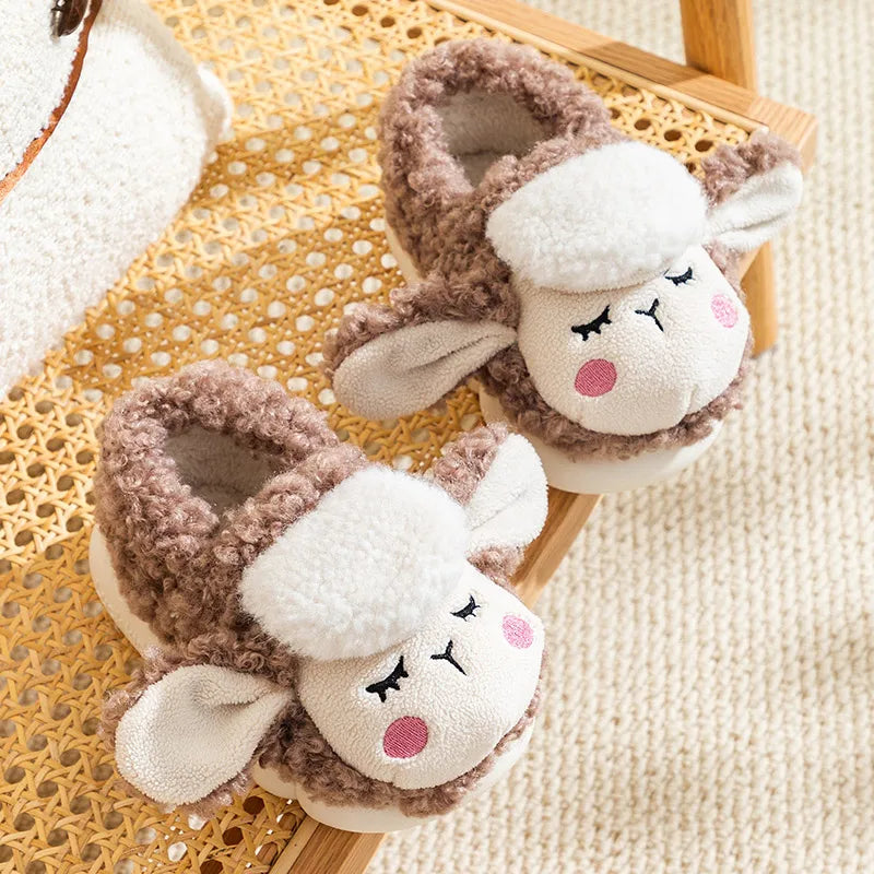 Children’s Baby Warm Cotton Shoes Winter Boys and Girls Cartoon Sheep Non slip Comfortable Soft Sole Plush Indoor Miaoyoutong ShopOnlyDeal