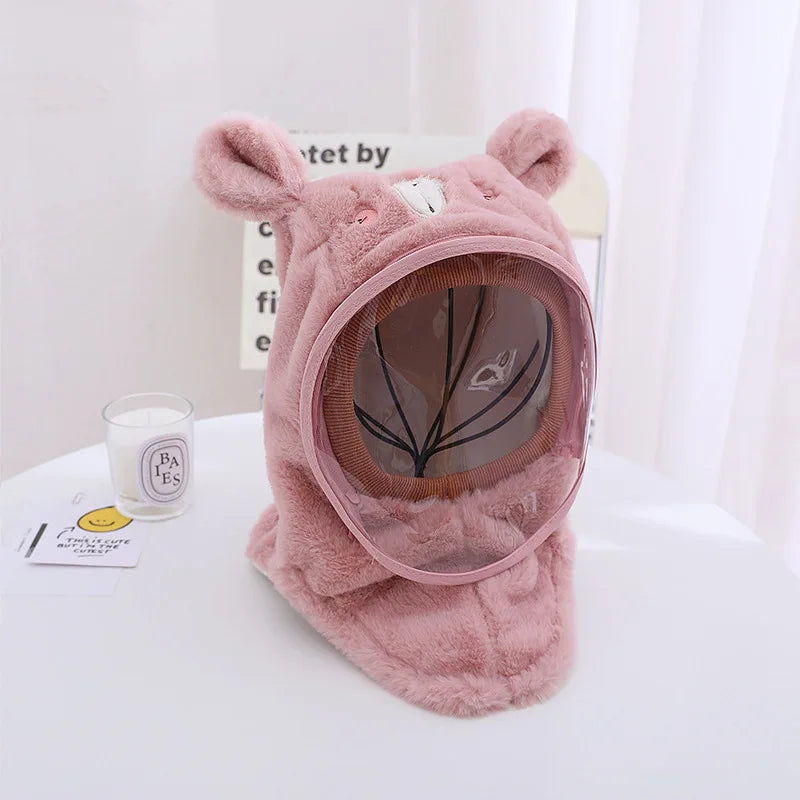 Children's Hats Autumn Winter Windproof Hats+masks for Kids Ear Protectors Girls Boys Cap Windproof Thickened Warm Baby Scarves ShopOnlyDeal