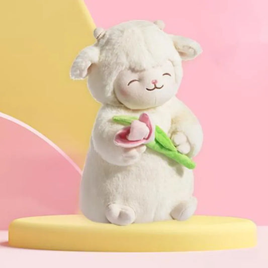 Children's sweet white sheep plush toys, soft plush toys, tulips, cute animal gifts, birthdays and Christmas Shop1102784812 Store