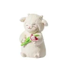 Children's sweet white sheep plush toys, soft plush toys, tulips, cute animal gifts, birthdays and Christmas Shop1102784812 Store