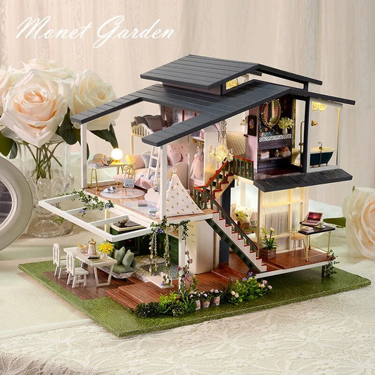 Villa Dool House Children's Wooden Creative handmade DIY small villa toys 14+teenagers' adult birthday gifts for romantic girlfriends' houses ShopOnlyDeal