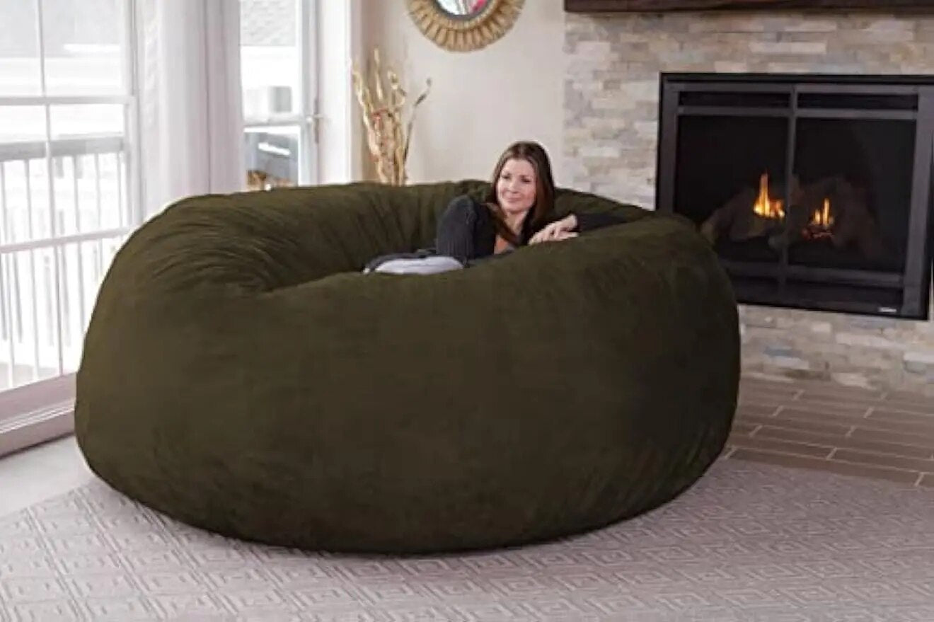 Giant Bean Bag Chill Sack Bean Bag Chair: MICRO SUEDE Giant 8' Memory Foam Furniture Bean Bag - Big Sofa with Soft Micro Fiber  bean bag ShopOnlyDeal