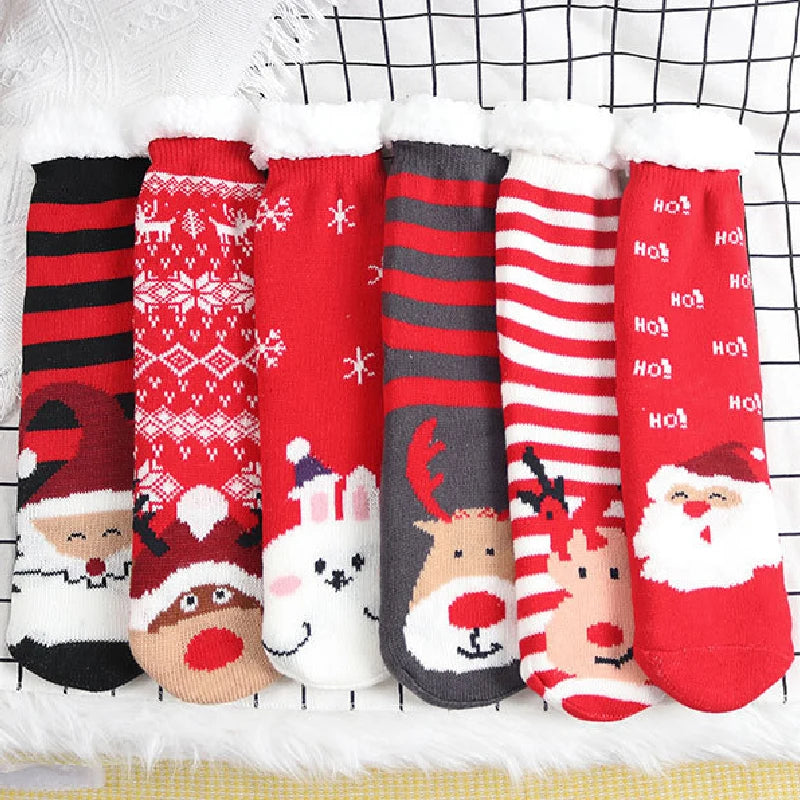 Christmas Cartoon Stockings 3D Santa Claus Snowman Stockings Clear Print Anti-shrink Xmas Socks for Home Party Gifts Decor ShopOnlyDeal