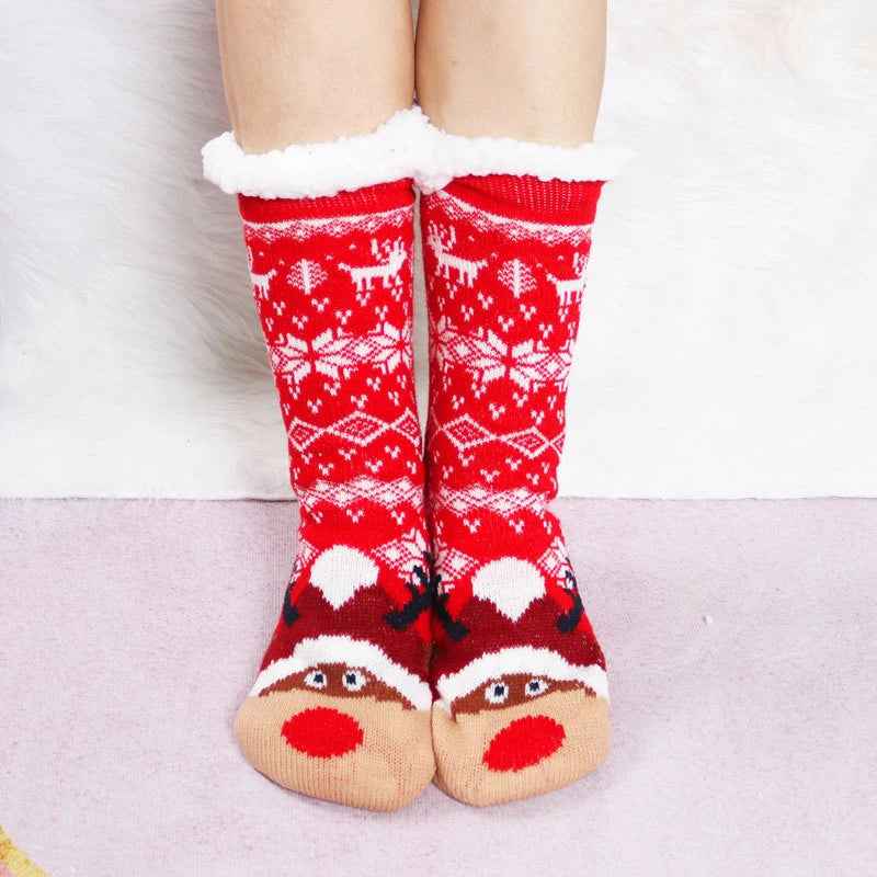 Christmas Cartoon Stockings 3D Santa Claus Snowman Stockings Clear Print Anti-shrink Xmas Socks for Home Party Gifts Decor ShopOnlyDeal