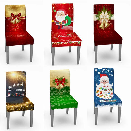 Christmas Chair Cover Elastic Santa Claus Kitchen Dinning Chair Covers Navidad Seat Slipcovers For Banquet Party Home Decor ShopOnlyDeal