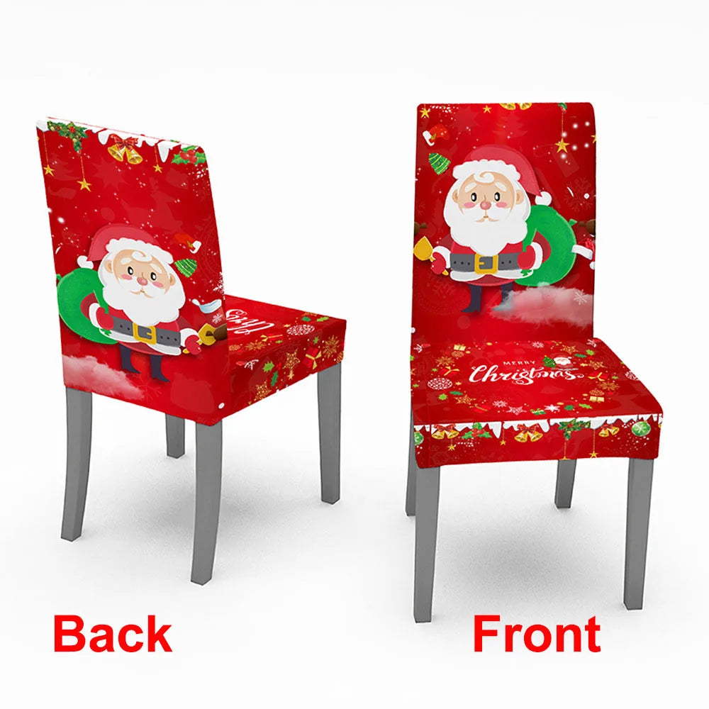 Christmas Chair Cover Elastic Santa Claus Kitchen Dinning Chair Covers Navidad Seat Slipcovers For Banquet Party Home Decor ShopOnlyDeal